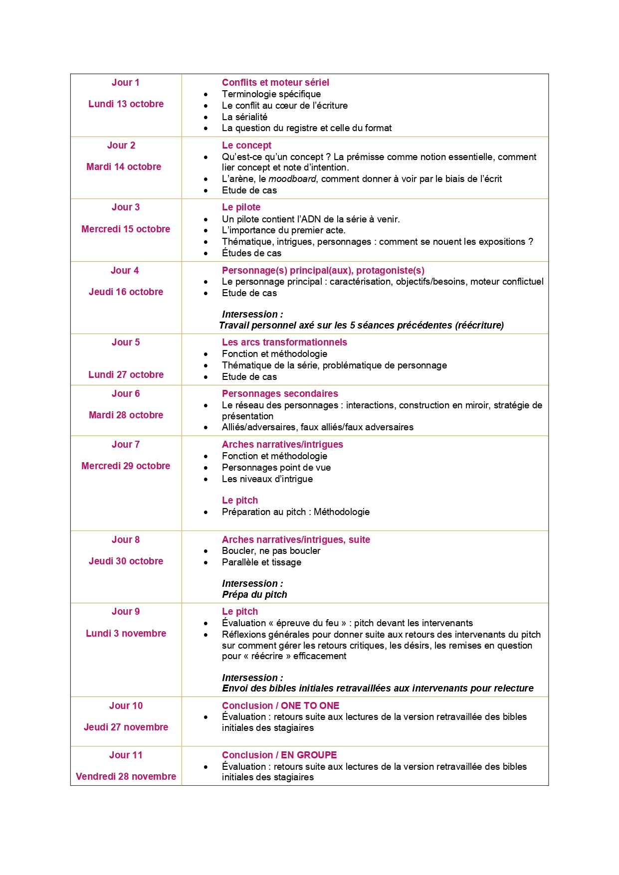 calendrier BBS25.2